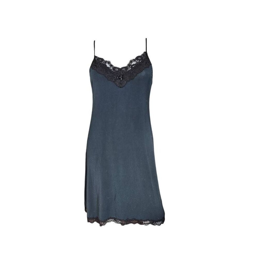 goth lace slip mini dress